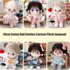 Mini Cartoon Plush Jumpsuit Cartoon Style Mini Clothes Suits Idol Doll Outfit  20cm Cotton Doll