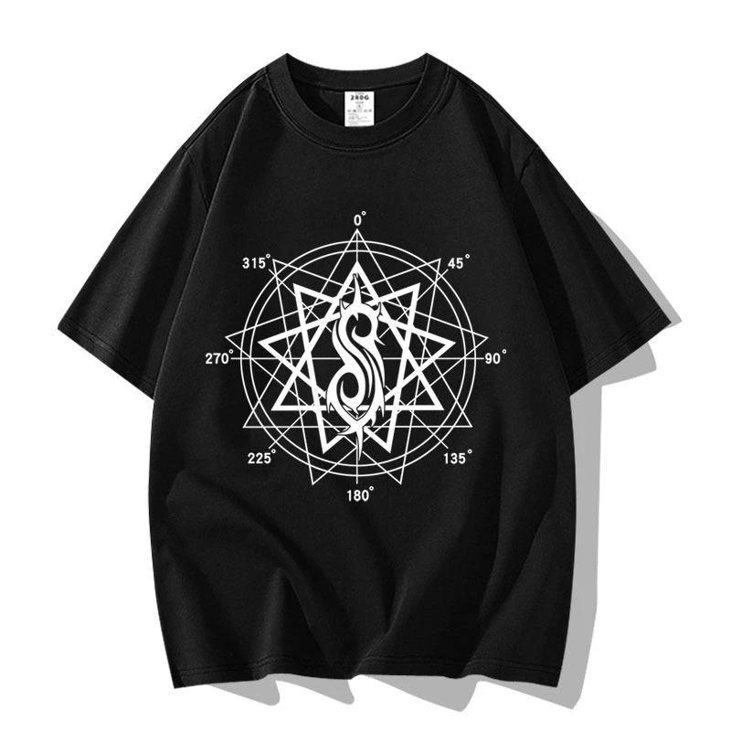 Американская уличная тяжелый металл группа Slipknot Периферийный узор Печать Короткий рукав Высококачественная футболка 4XL