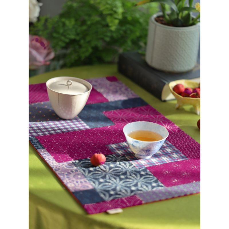 

Introduction to Thickening Print Chinese Retro Ethnic Style Tea Mat Rose Red 30*50cm
