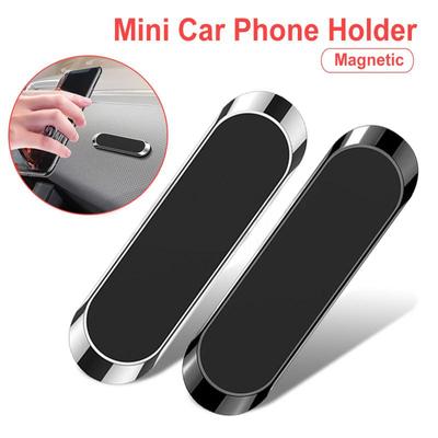 Magnetic Car Phone Holder Mini Strip Paste Stand For iPhone Samsung Xiaomi Wall Zinc Alloy Magnet GPS Car Mount Dashboard