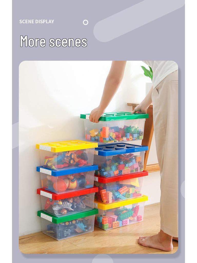Transparent Large Lego Storage Box with Lid - Children's Toy Organizer