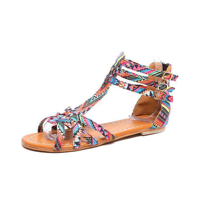 Sandali da Donna alla Moda Sandali Stile Nazionale Sandali Stile Bohemien Moda Donna Stile Piatto Scarpe Estive da Donna Scarpe Taglia Grande