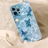 Blue Butterfly Ocean Waves Phone Case For iPhone 17 15 14 13 11 12 16 Pro Max Plus Mini Transparent Silicone Soft Funda