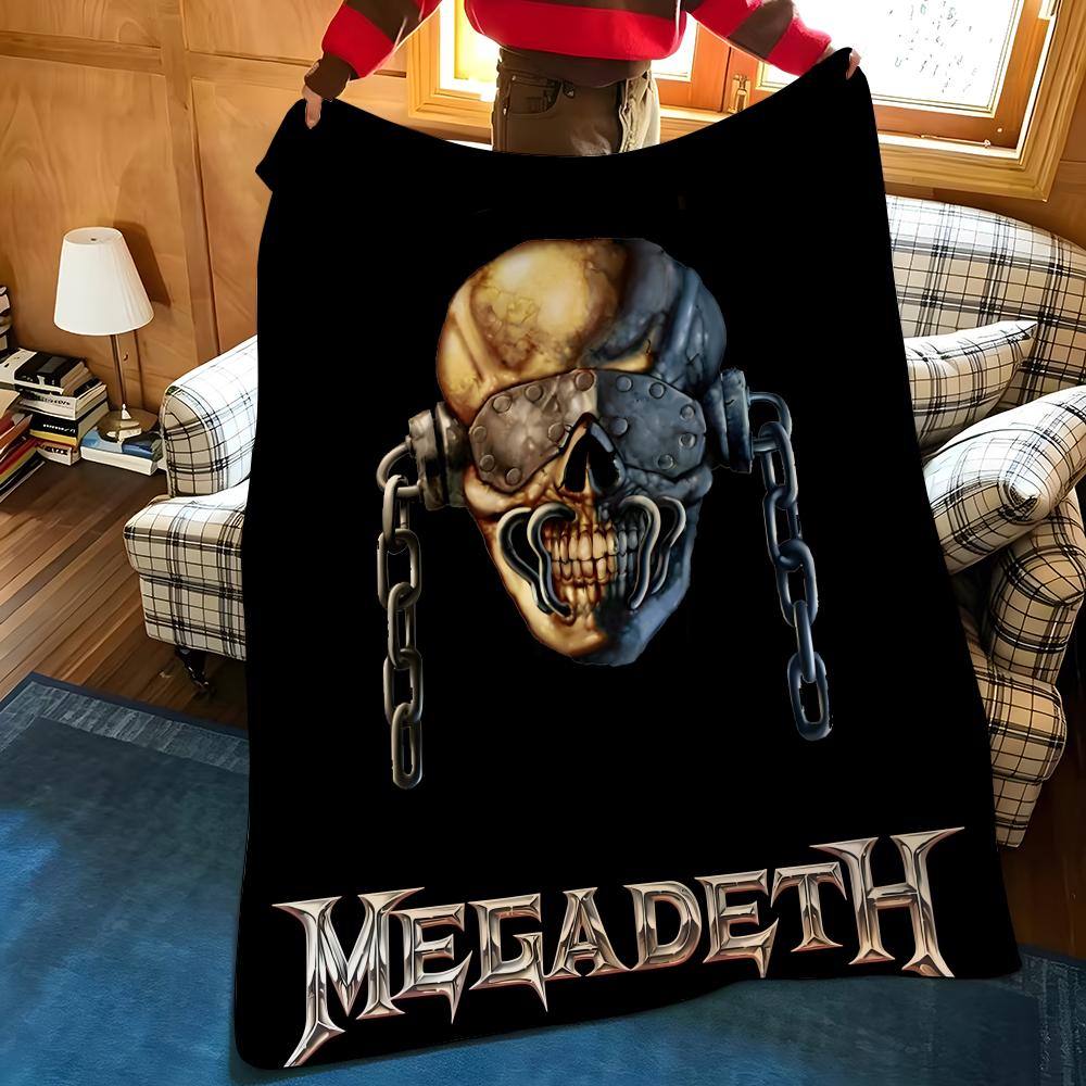 Music M-Megadeth Throw Flannel Blanket Suitable for Sofas Beds Offices Travel, Camping Chairs