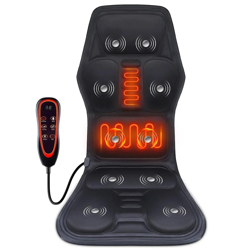 2025 Electric Back Massager Infrared Full-Body Massage Chair Cushion Heating Vibrator Car Home Office Lumbar Neck Mattress Mat