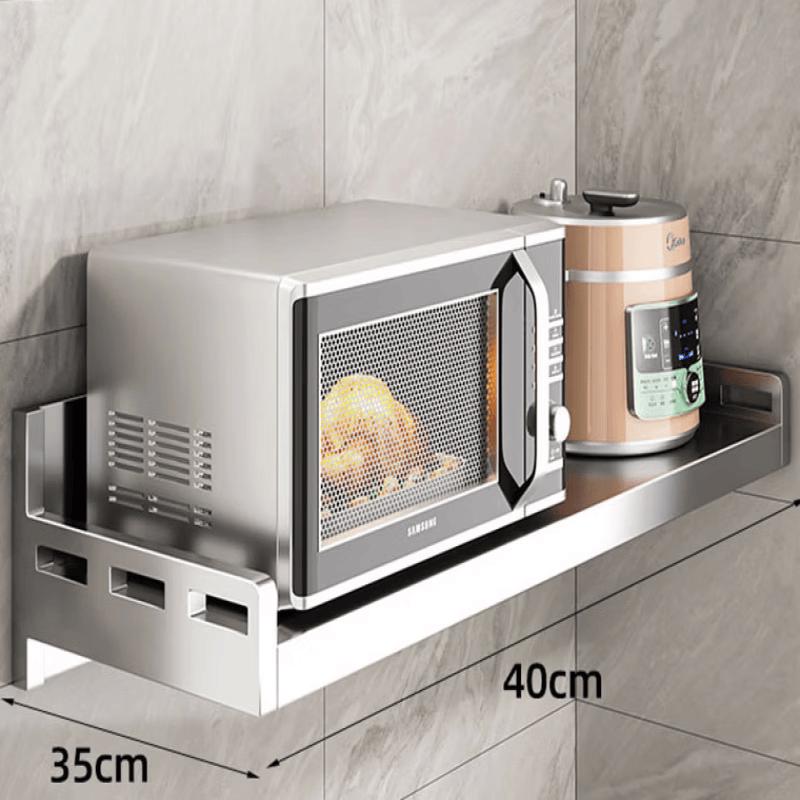 No-Drill 304 Stainless Steel Kitchen Wall Shelf
