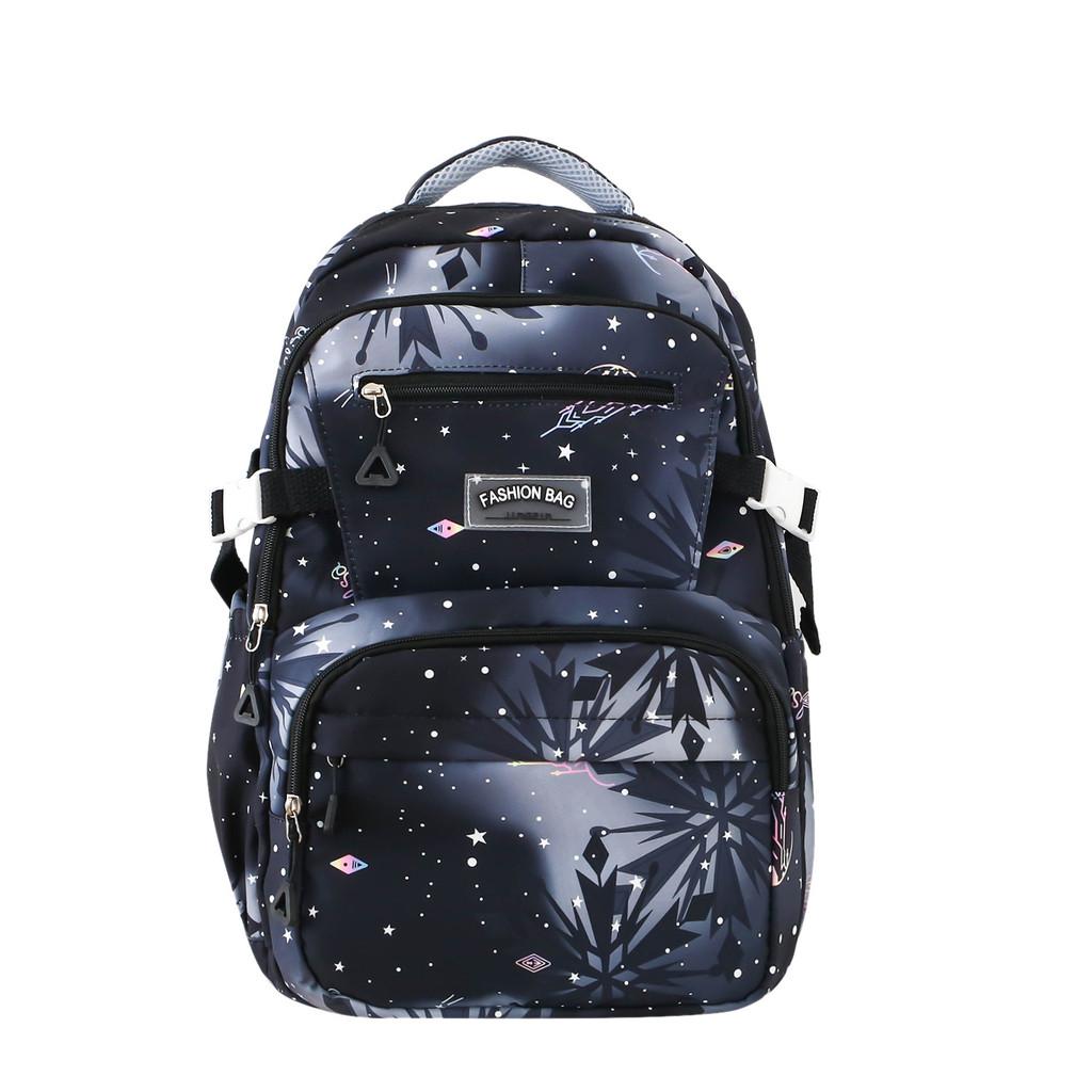 Oxford Fabric Star Pattern Backpack With Breathable Laptop Compartment Teens For