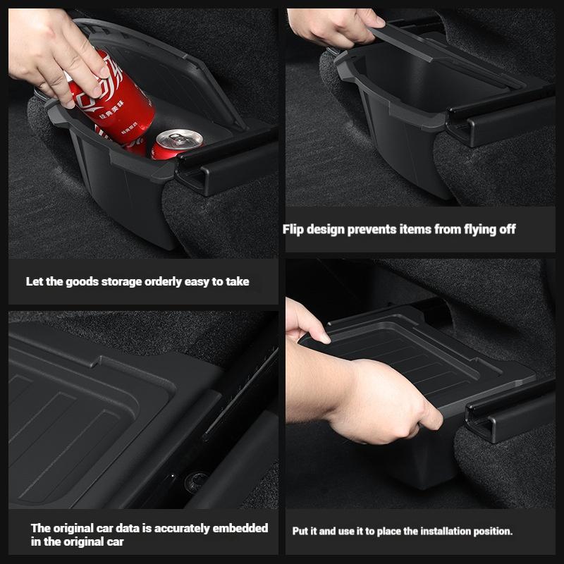 TPE Rear Seat Storage Box for Tesla Model Y Juniper Launch 2025-UP Organizer Center Console Bins Backseat Garbage Accessories