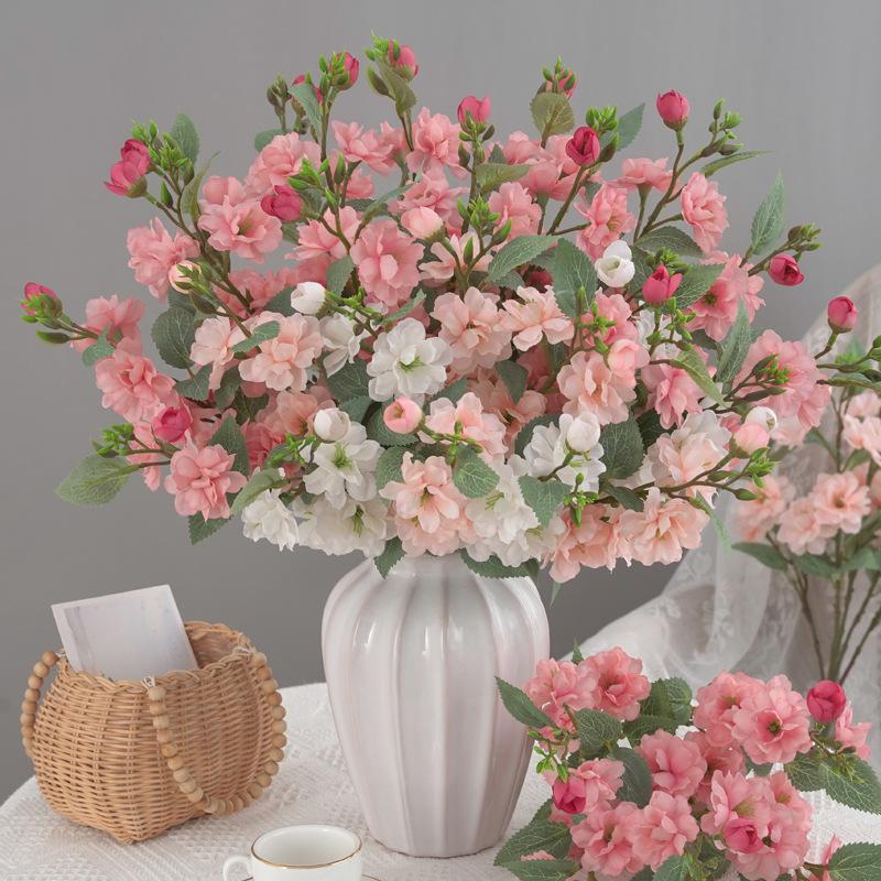 Silk Fake Flowers Elegant Colors Home Decor Flowers Flower Bouquet Premium Artificial Camellia Flower For Dining Table Living