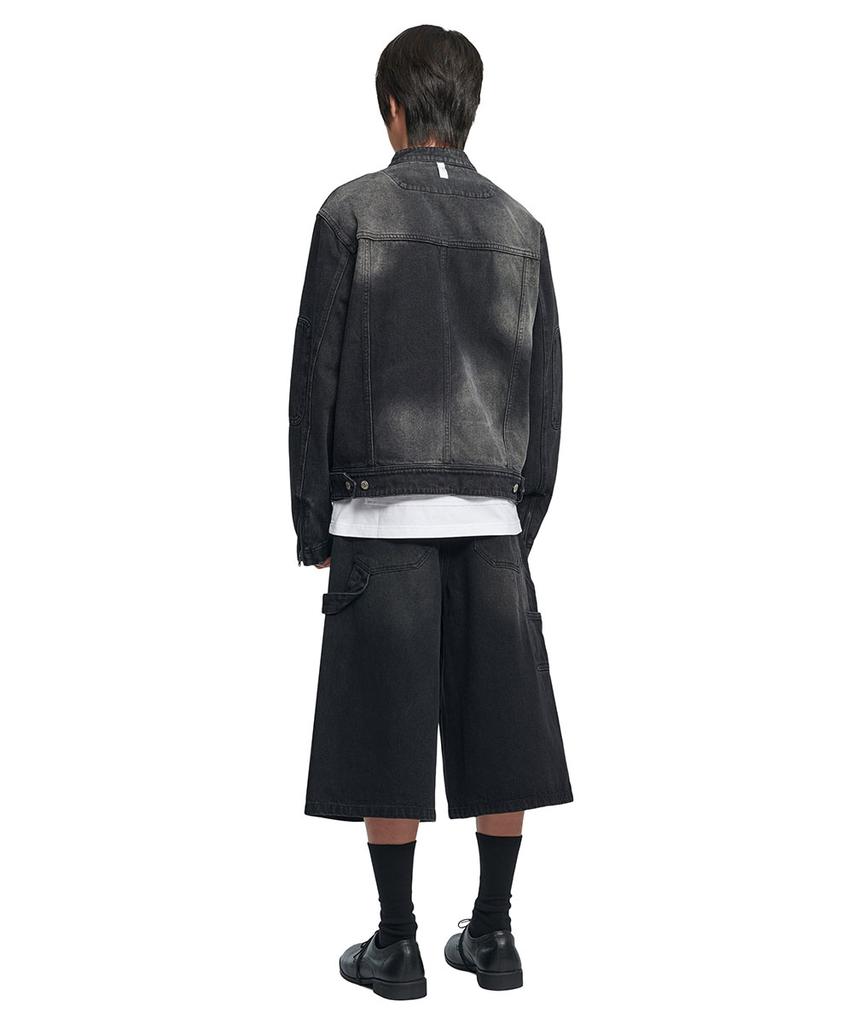 Nomanual Washed Denim Rider Jacket - Washed Black