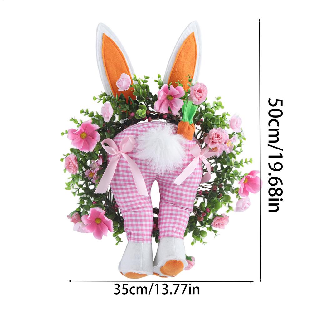 Пасхальный реалистичный венок-кролик подвесной многоразовый кролик с попой Пасхальный венок на дверь для улицы окна камина ресторана стены забора