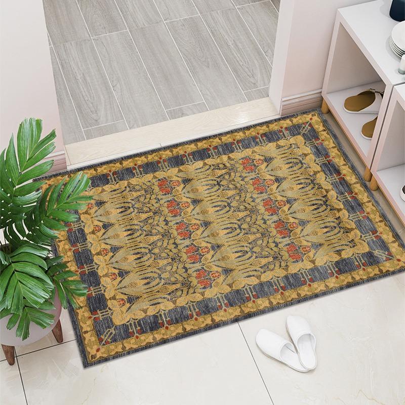 

Bohemian Nordic Carpet Crystal Velvet Retro Entrance Doors Entrance Mat Non Slip Mat Rectangular Bedside Non Slip Mat 40X60CM