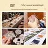 Handgefertigter Chinesischer Brokat & Perlen Kühlschrankmagnet DIY-Set mit Holzrahmen.