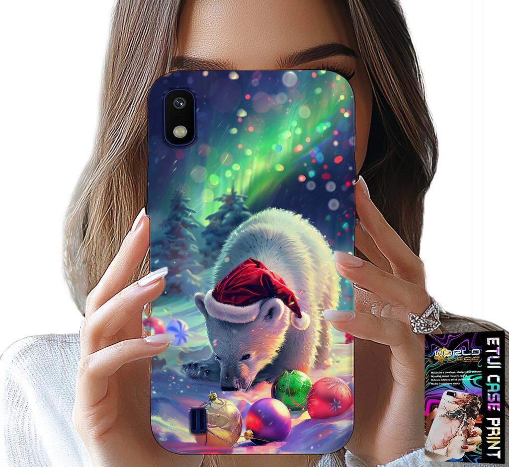 Etui Do Samsung A10 - Świąteczny Niedźwiedź Bombki Case +Folia