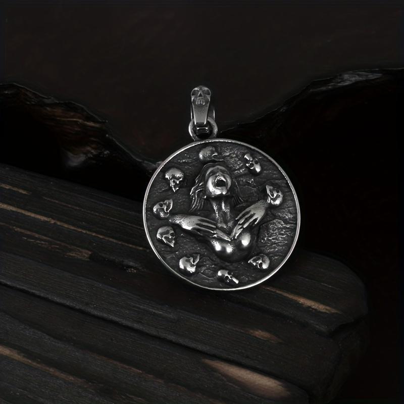 Herremotehalskjede Anheng Tilbehør Vintage gotisk punkstil Monsterskalle Smykker Herregave