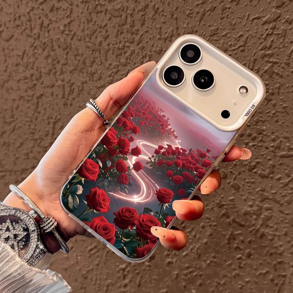 

Чехол для телефона Море роз для iPhone17 16 15 14 13 12 11 Pro/ Max/Plus ударопрочный задний чехол с защитой от отпечатков пальцев iPhone 17