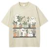 Cartoon Cute Ghost Print Women's T-Shirt Loose Wash Fashion Short Sleeve Summer Comfortable Cute Funny Style Top
