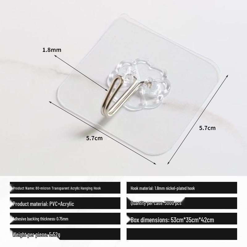 Strong, Punch-Free Adhesive Hook for Kitchen & Photo Frames