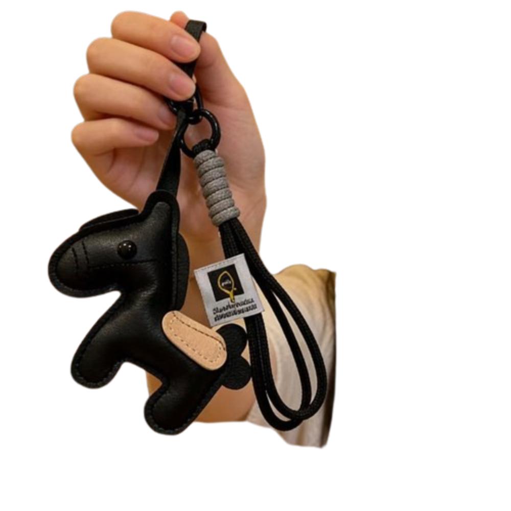 Vintage Style Leather Pony Bag Charm PU Leather Horse Bag Pendant Pony Keychain  Bag Decoration Style D