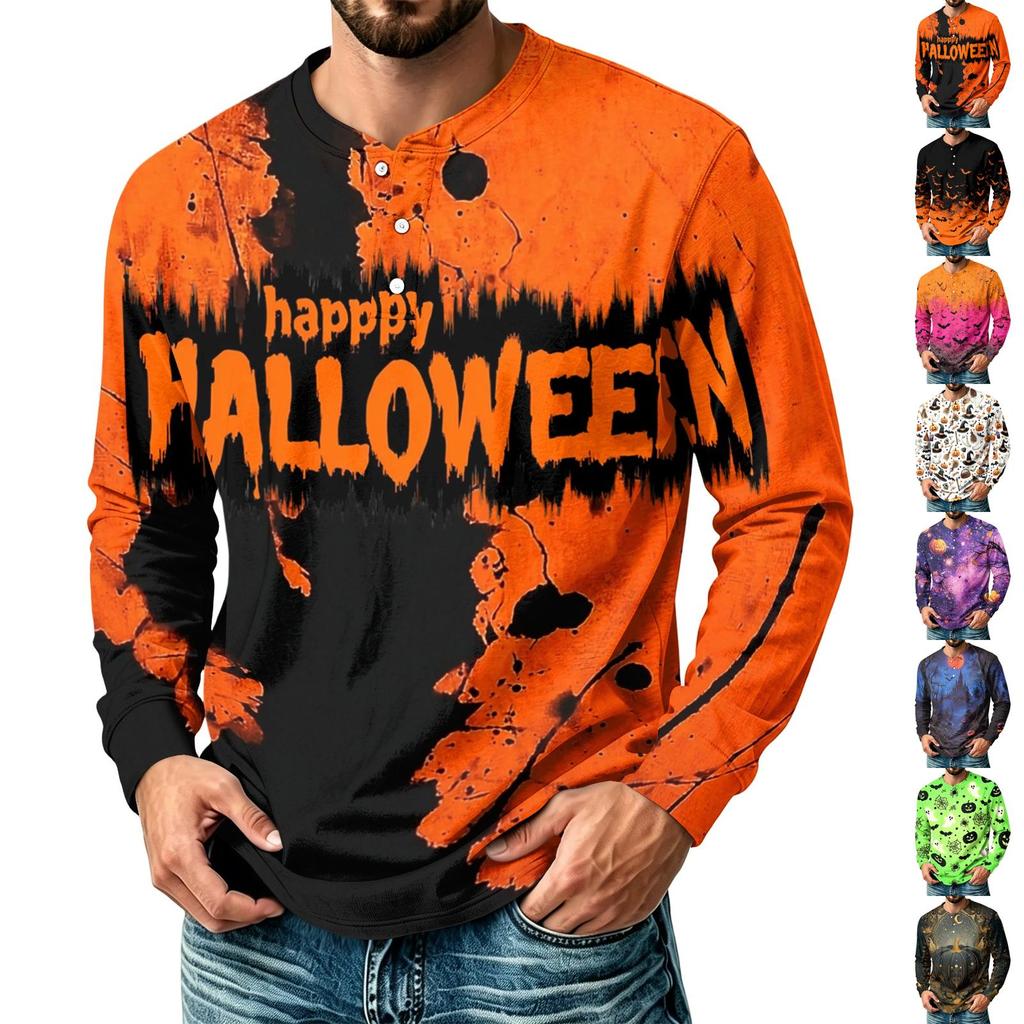 Men's Printed Long Sleeve Casual T-Shirt for Everyday Wear