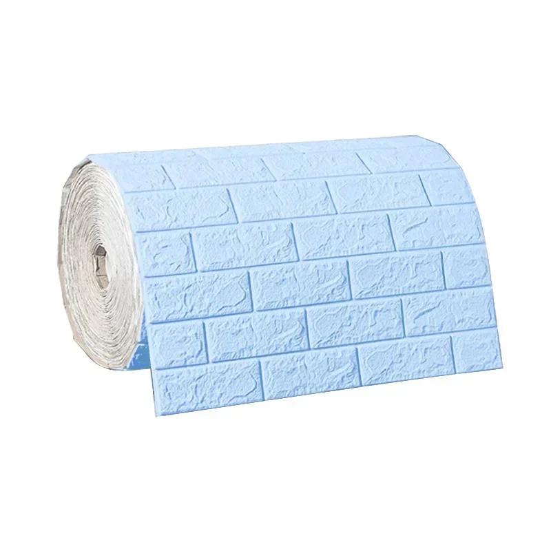 3D Soft Foam Brick Wallpaper Sticker Roll DIY Self Adhesive Living Room Home Kitchen Bathroom Decorative Wall Paper