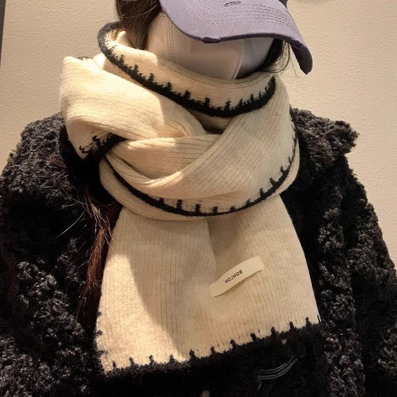 Warm Winter Classic Elegant Versatile Solid Color Beige Thickened Scarf Warm Cold-proof Neck Warmer Shawl