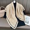 European simple black and white polka dot 91 simulated silk scarf women commuting versatile scarf suit shirt decoration