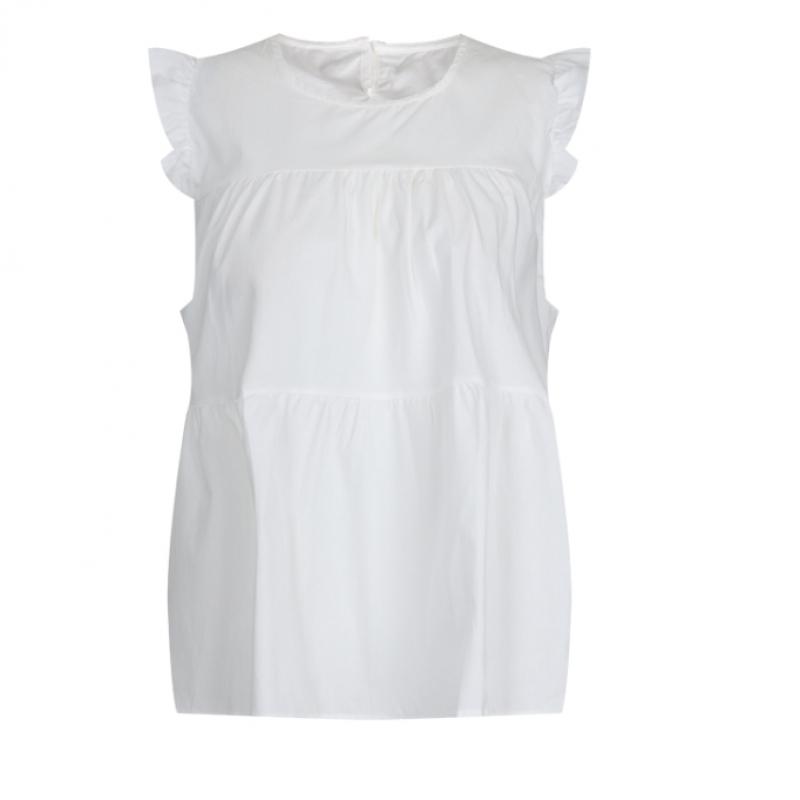 Shop Women Summer Shirred Puff Loose Fit Tank Blouse Naru Wbl 21296 Sora