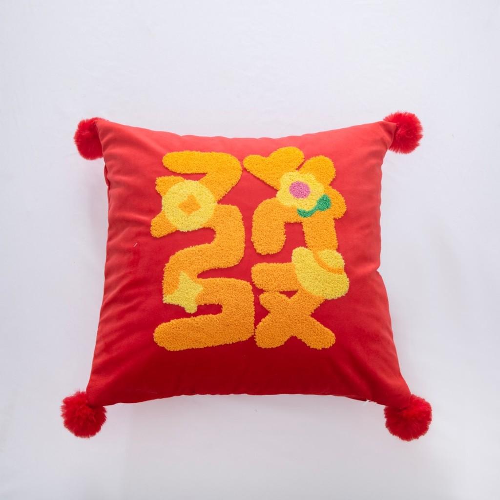 Traditional Chinese New Year Pillow Plush Cushion With Festive Embroidery For Home Decor