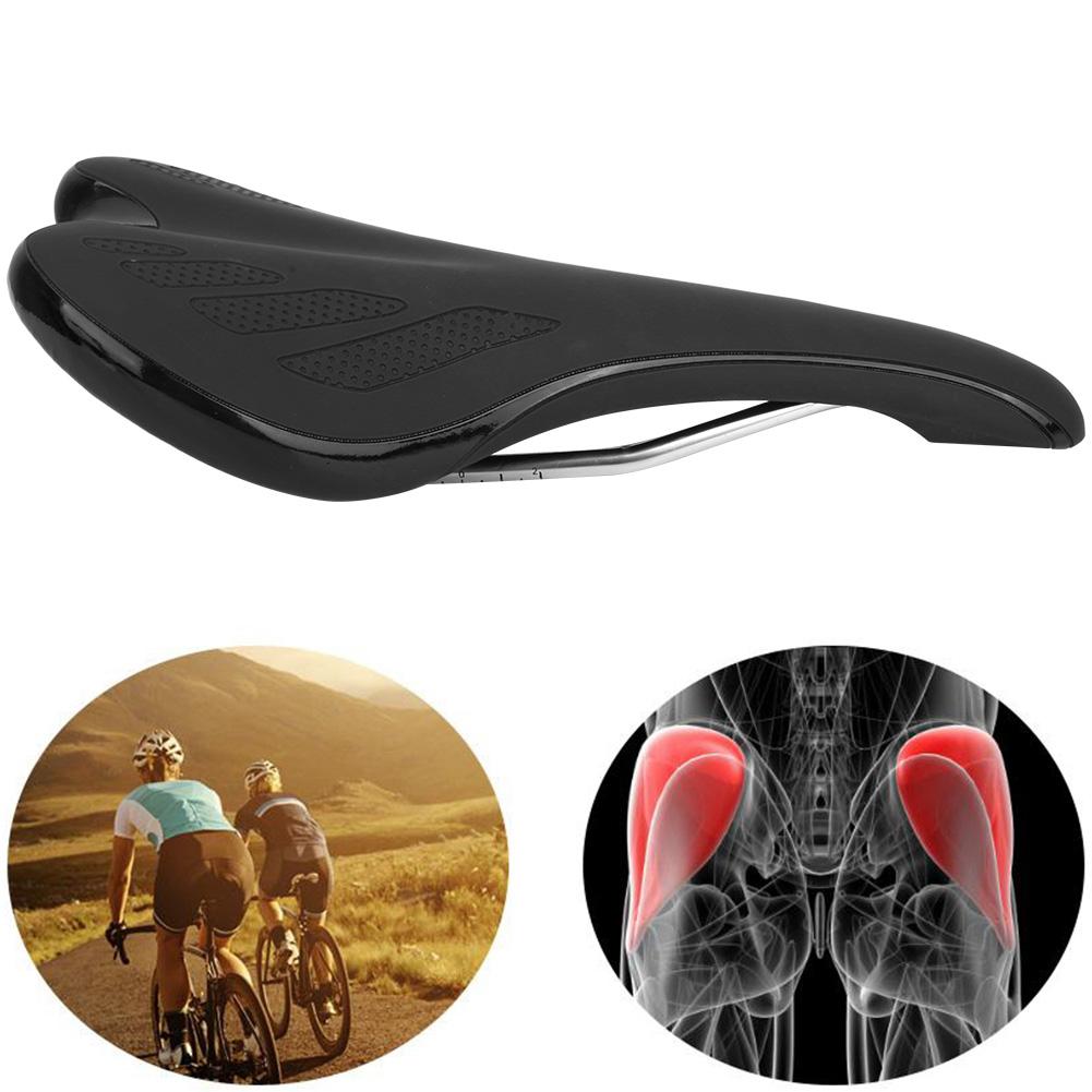 Ergonomischer Mountainbike-Sattel Sitz Fahrradkissenbezug Fahrradzubehör (Schwarz)