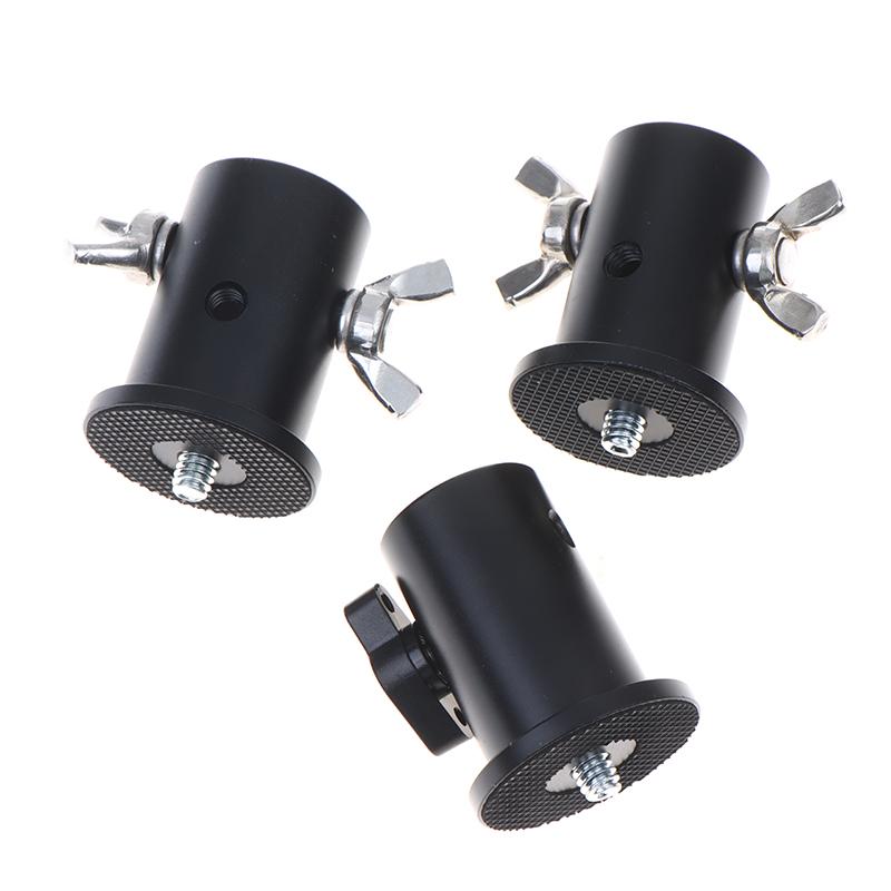 Aluminum Alloy Light Stand Adapter with 1/4"-20 Screw Knob Quick Install Stable Mount for Indoor Studio Photography