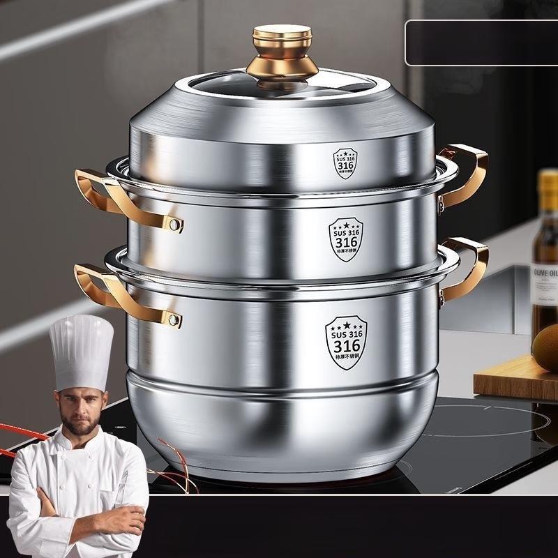 Zhishi 316 Stainless Steel Multi-Layer Induction Steamer