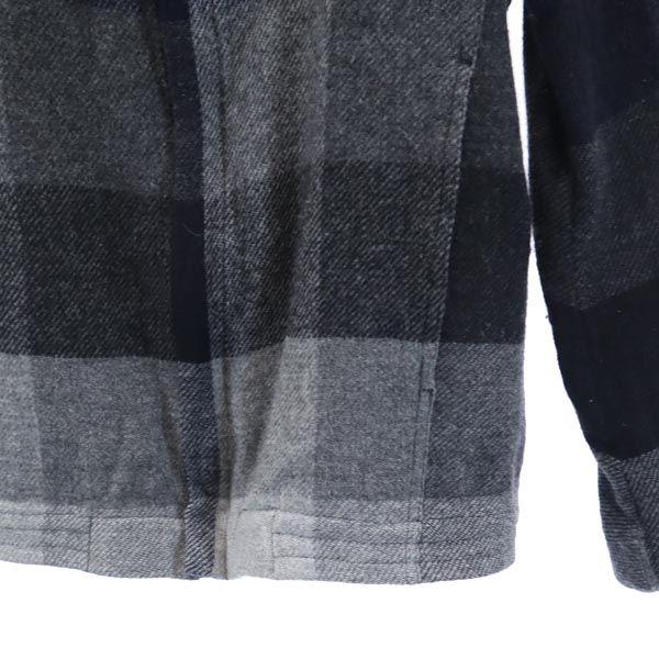 STEPHAN SCHNEIDER Check Pattern Stand Collar Wool Jacket 3 Gray Men's Used