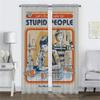 Elegant Room Curtains for Camera Child Student Stay Positive Shades Tulle for Bedroom Partition Home Interior Curtains 2 Pieces