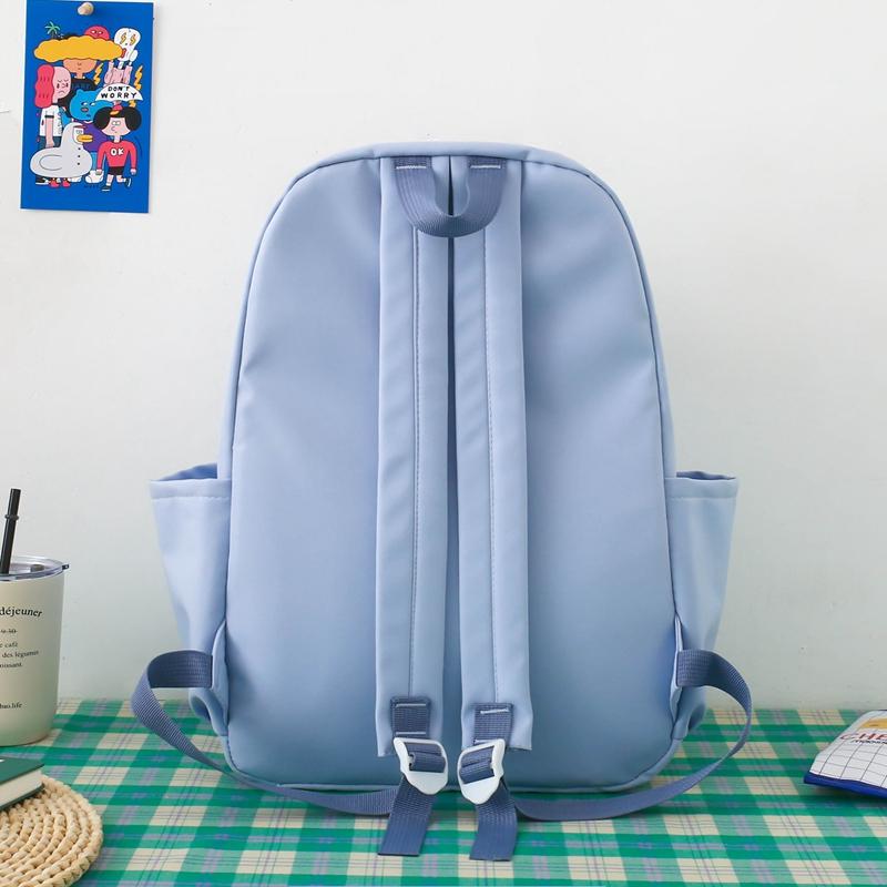 Four-Piece Backpack Set Student Schoolbag Stitching Contrast Color Campus Backpack Large Capacity Backpack for Primary and Secondary School Students