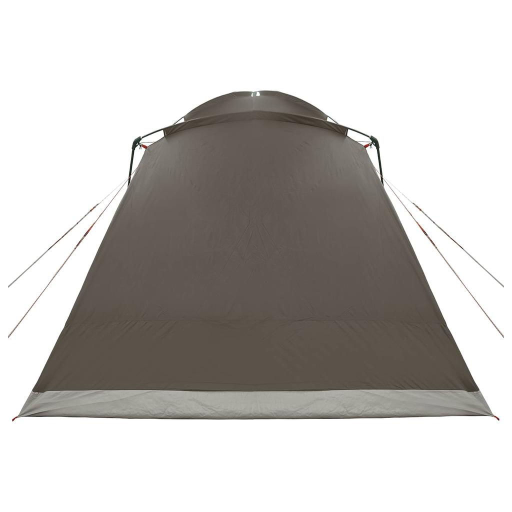 Cabin Tent with Roof Brown and Gray 8 Person Polyester and Steel