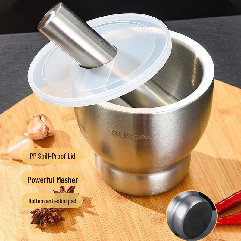 Homeglen 304 Stainless Steel Mortar and Pestle Set