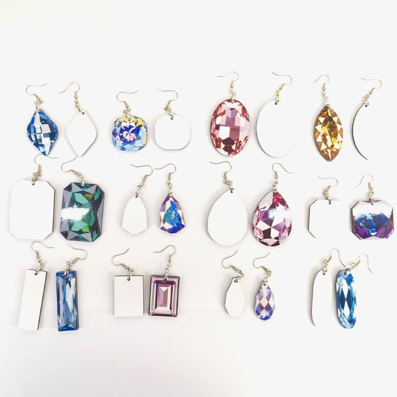 Blank Earrings Sublimation Printing Earrings Unfinished Teardrop Heat Transfer Earrings Pendant with Earring Hooks