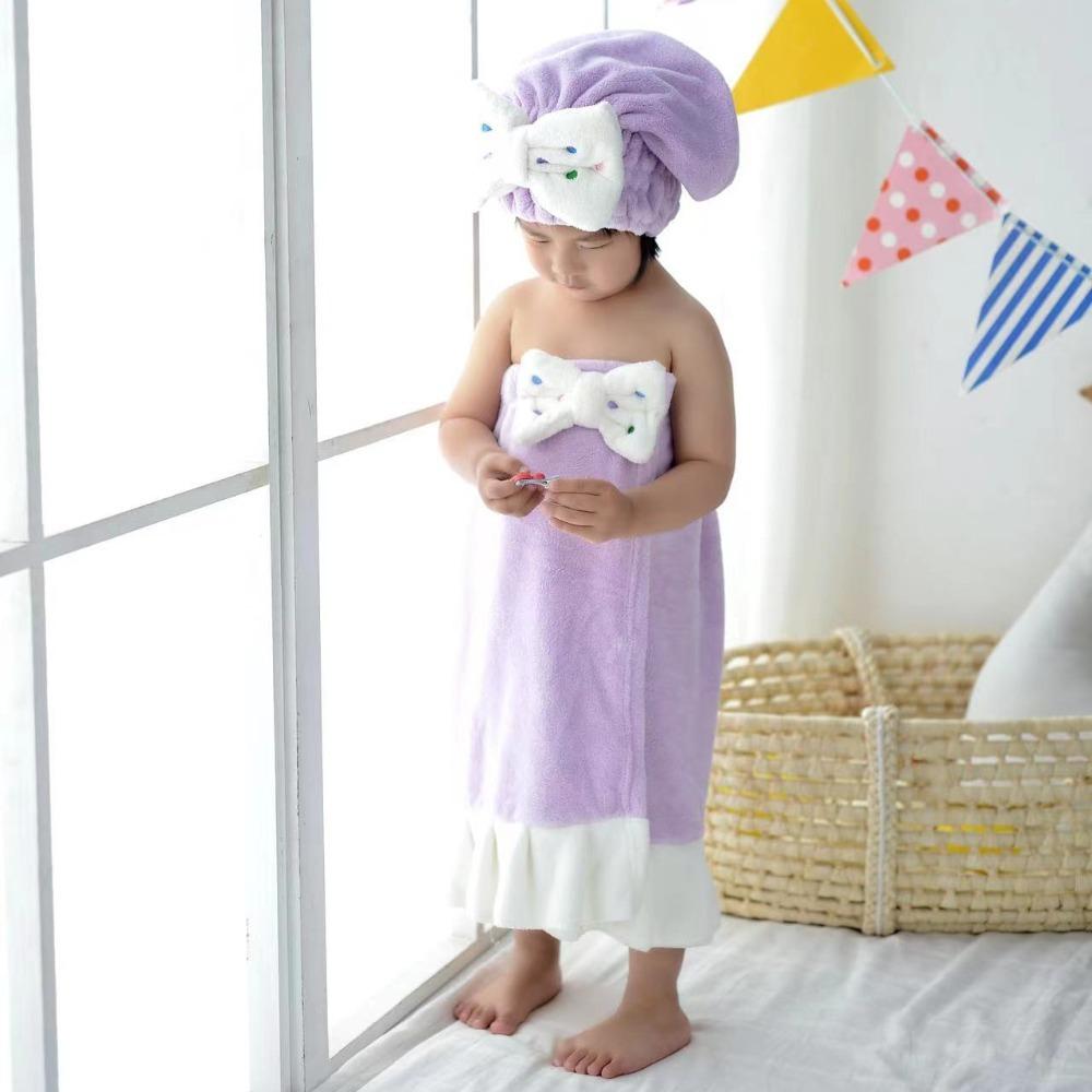 Schnell trocknende Schleife, Haarwickel, Handtuch, Kappe, Mikrofaser, Strand, Spa, Bademäntel, Kinder, Badetücher für Kinder