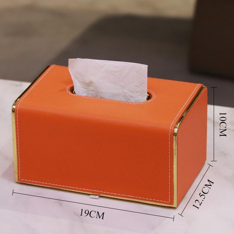 Luxury Tissue Box Leather Creativity Elegant Napkin Box Rectangular Aesthetic Art Tissue Boxes Home Office Napkin Organizer