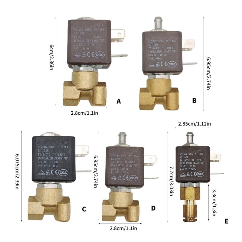 Steam Gas Solenoid Water Valves Replacement Electromagnetic Control Valves for Coffee Maker Steam Air Waters Boiler