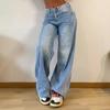 New Retro Long Wide-leg Pants Spice Girl Loose Jeans Women's High-waisted Straight-leg Pants
