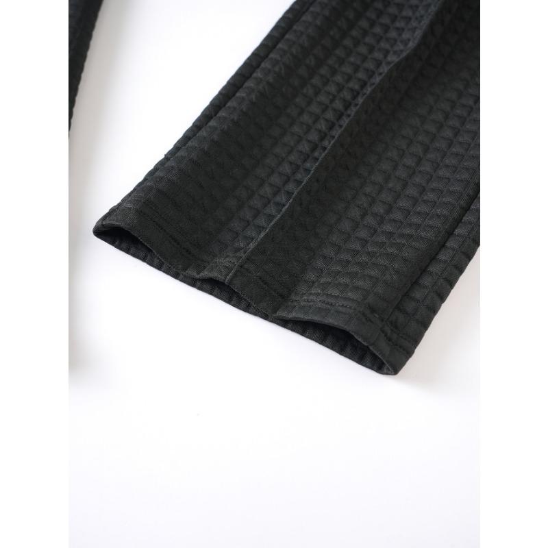 Spring and Autumn Casual Pants Men's Elastic Waist Loose Sports Waffle