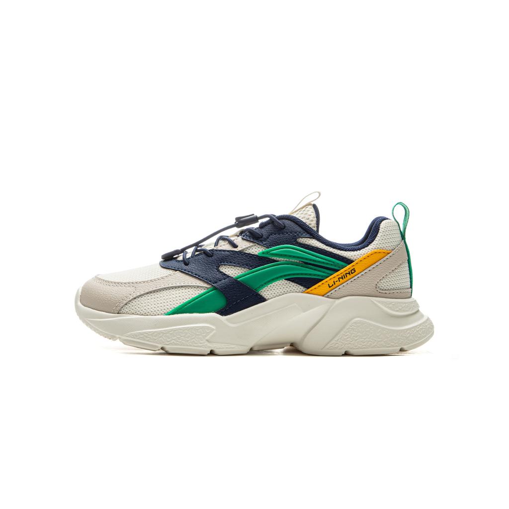 Li Ning Kids Fashion Versatile Non-Slip Shock Absorbing Low-Top Casual Shoes Kids sneaker Off-White YKCU210-3