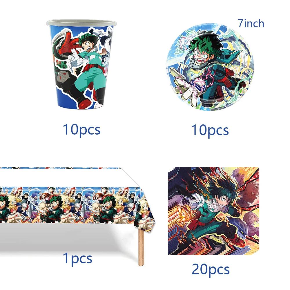 My Hero Academia Feste di Compleanno a Tema Decorazioni Set Palloncini Stoviglie Tovaglie Topper per Torta Articoli per Feste Baby Shower