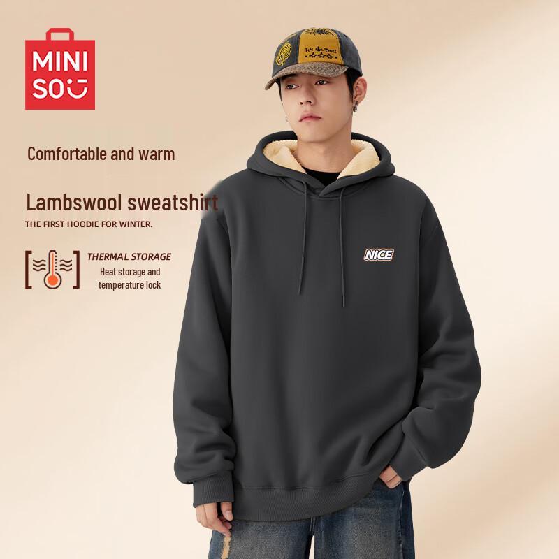 

MINISO Men s Heavyweight Fleece Lined Hoodie 3XL