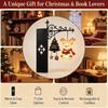 Battery Operated Reading Light Christmas Library Lantern, Mini Decorative Bookshelf Lamp, Vintage Metal LED Miniature Lamp for Bookshelves Night with