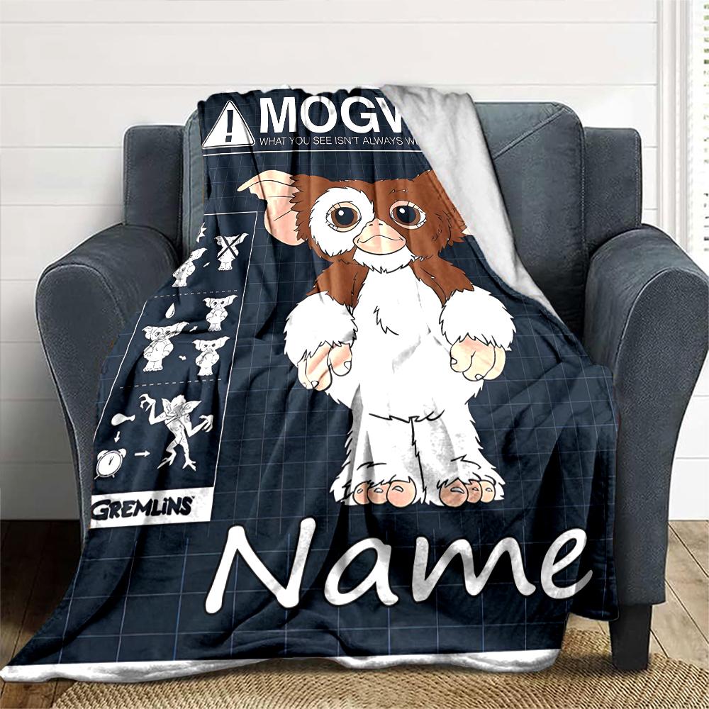 Customiz Name Personality Gremlins Blanket Soft &Warm Sofa Office Bed Travel Lunch Break Blanket, Gift Suitable All Seasons