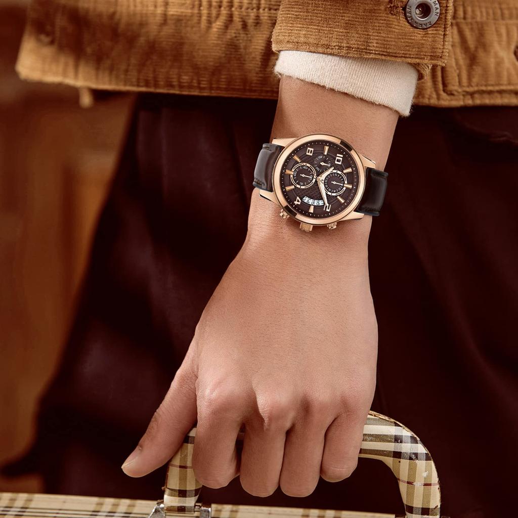 [BINLUN] Leather Watch Strap, Quick Release, Leather, Watch Band, Inner Silicone, Breathable,