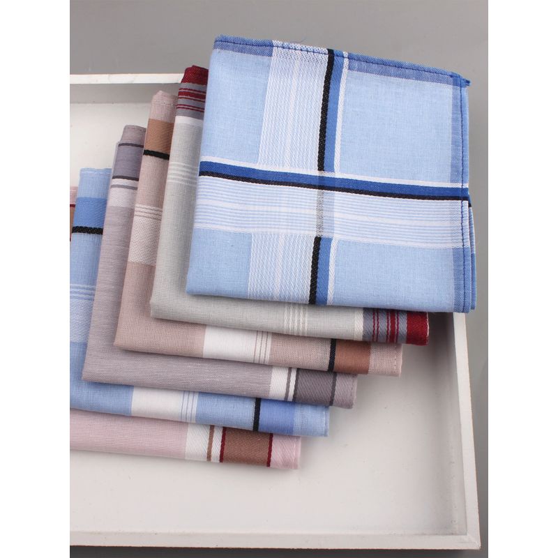 (Buy 10 Get 1 Free) Cotton Gentleman Men Handkerchief Old-Fashioned Classic Handkerchief Women's Portable Thin Cloth Square Scarf